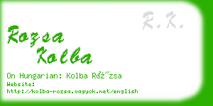 rozsa kolba business card